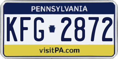 PA license plate KFG2872