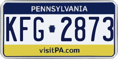 PA license plate KFG2873