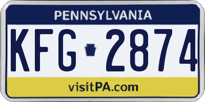 PA license plate KFG2874