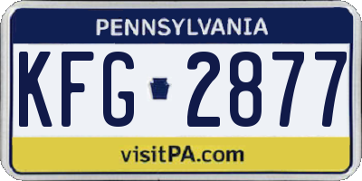 PA license plate KFG2877
