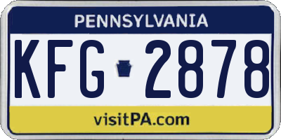 PA license plate KFG2878