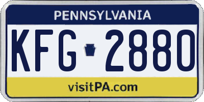 PA license plate KFG2880