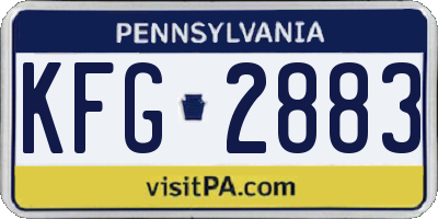 PA license plate KFG2883
