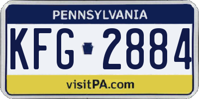 PA license plate KFG2884