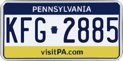 PA license plate KFG2885