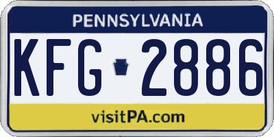 PA license plate KFG2886