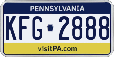 PA license plate KFG2888