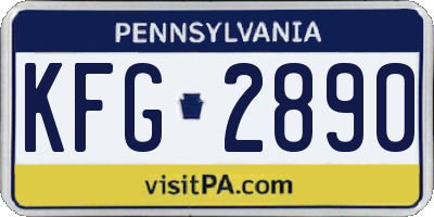 PA license plate KFG2890