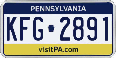PA license plate KFG2891