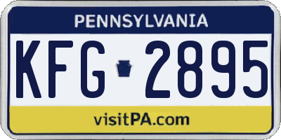 PA license plate KFG2895
