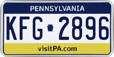 PA license plate KFG2896