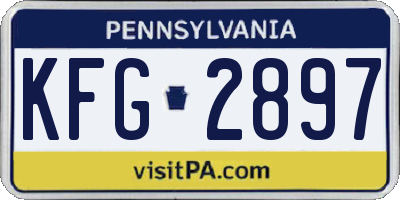 PA license plate KFG2897