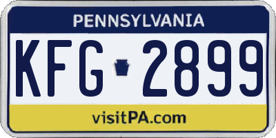 PA license plate KFG2899