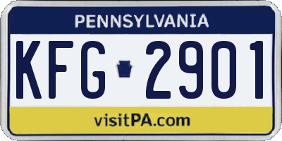 PA license plate KFG2901