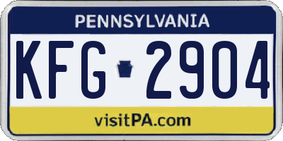 PA license plate KFG2904