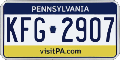 PA license plate KFG2907
