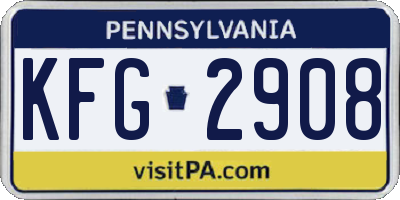 PA license plate KFG2908