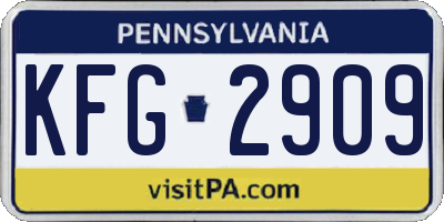 PA license plate KFG2909