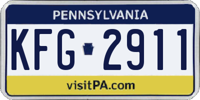 PA license plate KFG2911
