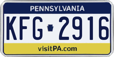 PA license plate KFG2916