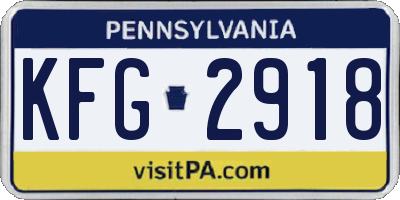 PA license plate KFG2918