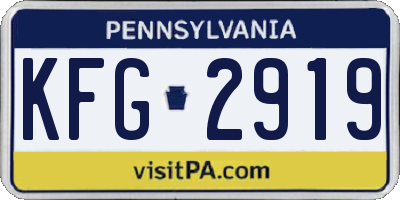 PA license plate KFG2919