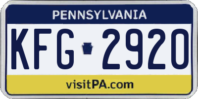 PA license plate KFG2920