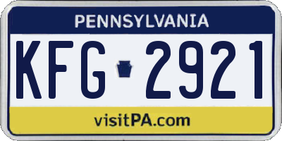 PA license plate KFG2921
