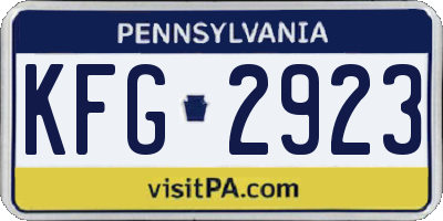 PA license plate KFG2923