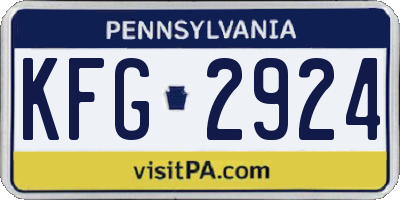 PA license plate KFG2924