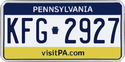 PA license plate KFG2927