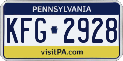 PA license plate KFG2928