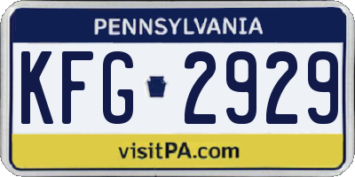 PA license plate KFG2929