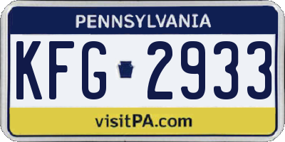 PA license plate KFG2933