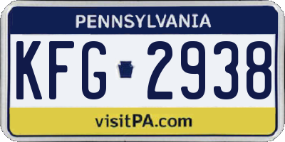 PA license plate KFG2938