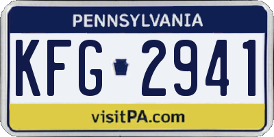PA license plate KFG2941