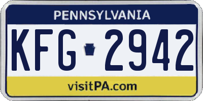 PA license plate KFG2942