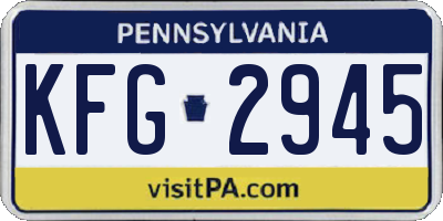 PA license plate KFG2945