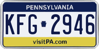 PA license plate KFG2946