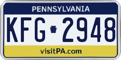 PA license plate KFG2948