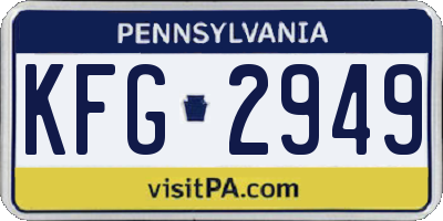 PA license plate KFG2949