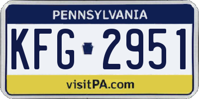 PA license plate KFG2951