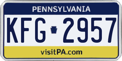 PA license plate KFG2957