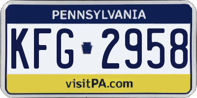PA license plate KFG2958