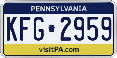 PA license plate KFG2959