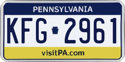 PA license plate KFG2961