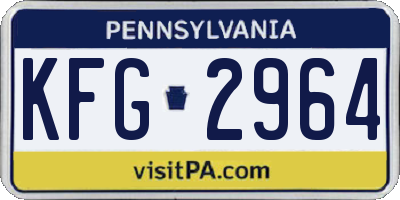PA license plate KFG2964