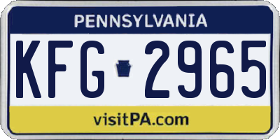 PA license plate KFG2965