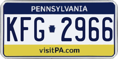 PA license plate KFG2966