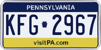 PA license plate KFG2967